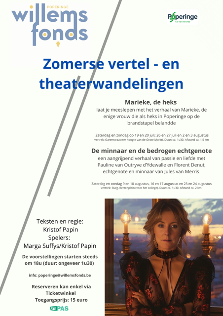 Zomerse vertel- en theaterwandelingen in Poperinge: "Marieke de heks"